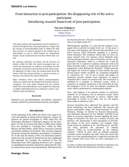 Thumbnail for From interaction to post-participation: the disappearing role of the active participant.