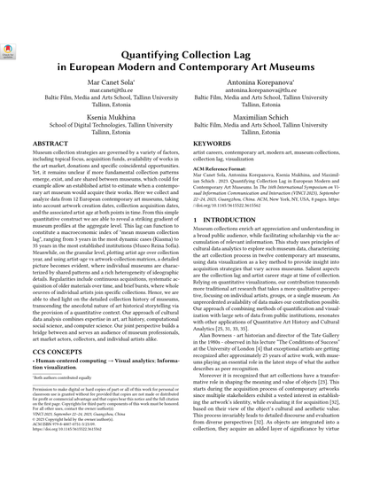 Thumbnail for Quantifying Collection Lag in European Modern and Contemporary Art Museums