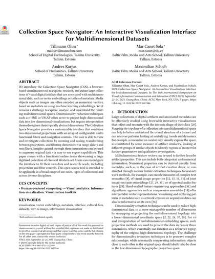 Thumbnail for Collection Space Navigator: An Interactive Visualization Interface for Multidimensional Datasets