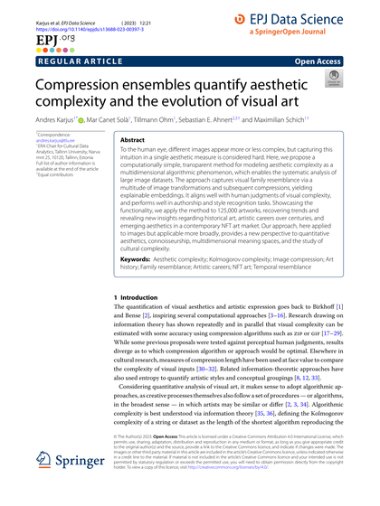 Thumbnail for Compression ensembles quantify aesthetic complexity and the evolution of visual art