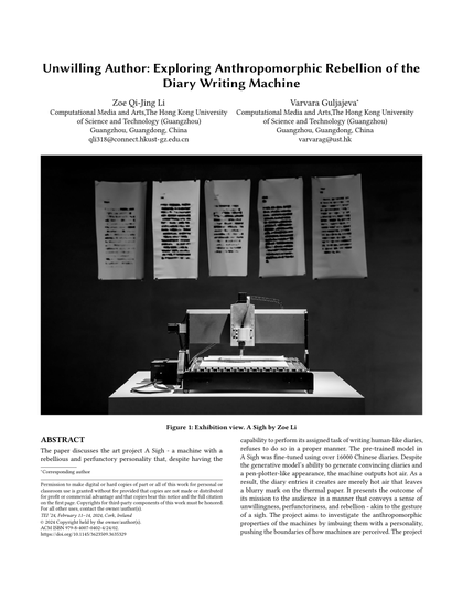Thumbnail for Unwilling Author: Exploring Anthropomorphic Rebellion of the Diary Writing Machine