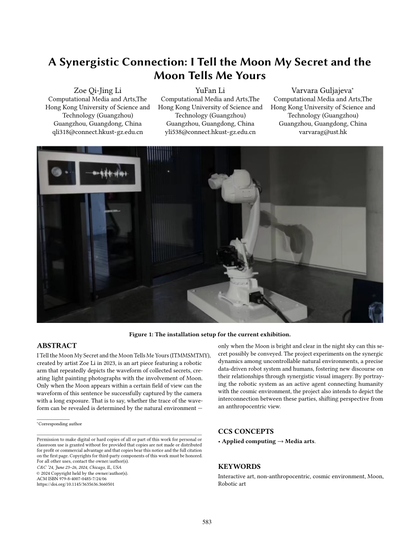 Thumbnail for A Synergistic Connection: I Tell the Moon My Secret and the Moon Tells Me Yours