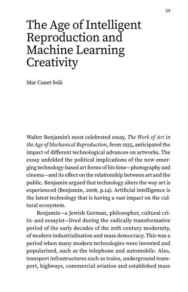 Thumbnail for The Age of intelligent reproduction and machine learning creativity